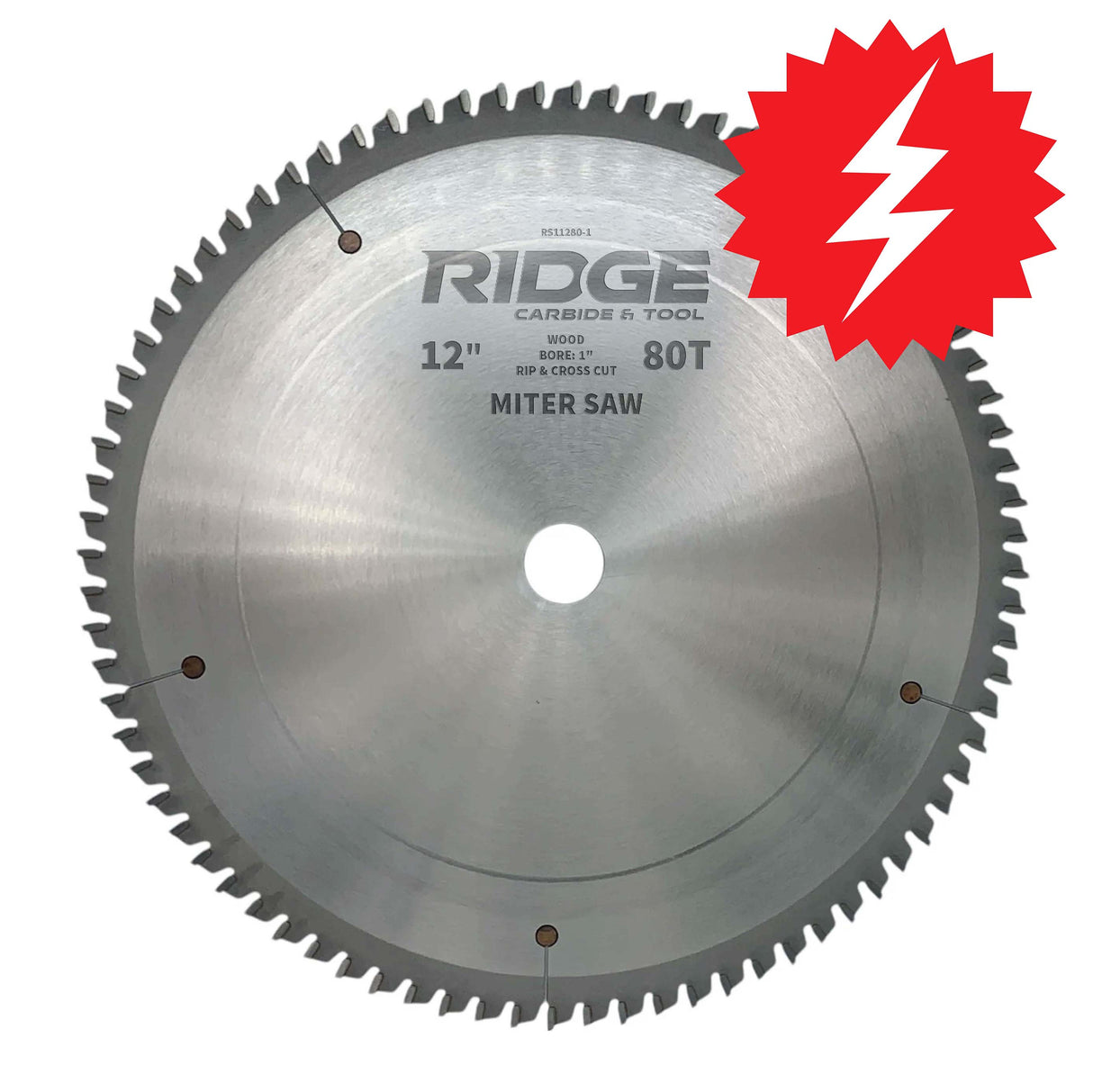 12" X 80T Cross-Cutting Miter / Radial Saw Blade for Wood (RS1000-AR 4+1)