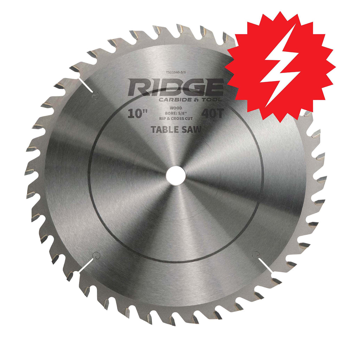 10" X 40T Rip and Cross Cutting Table Saw Blade for Wood (TS2000-AR 4+1)