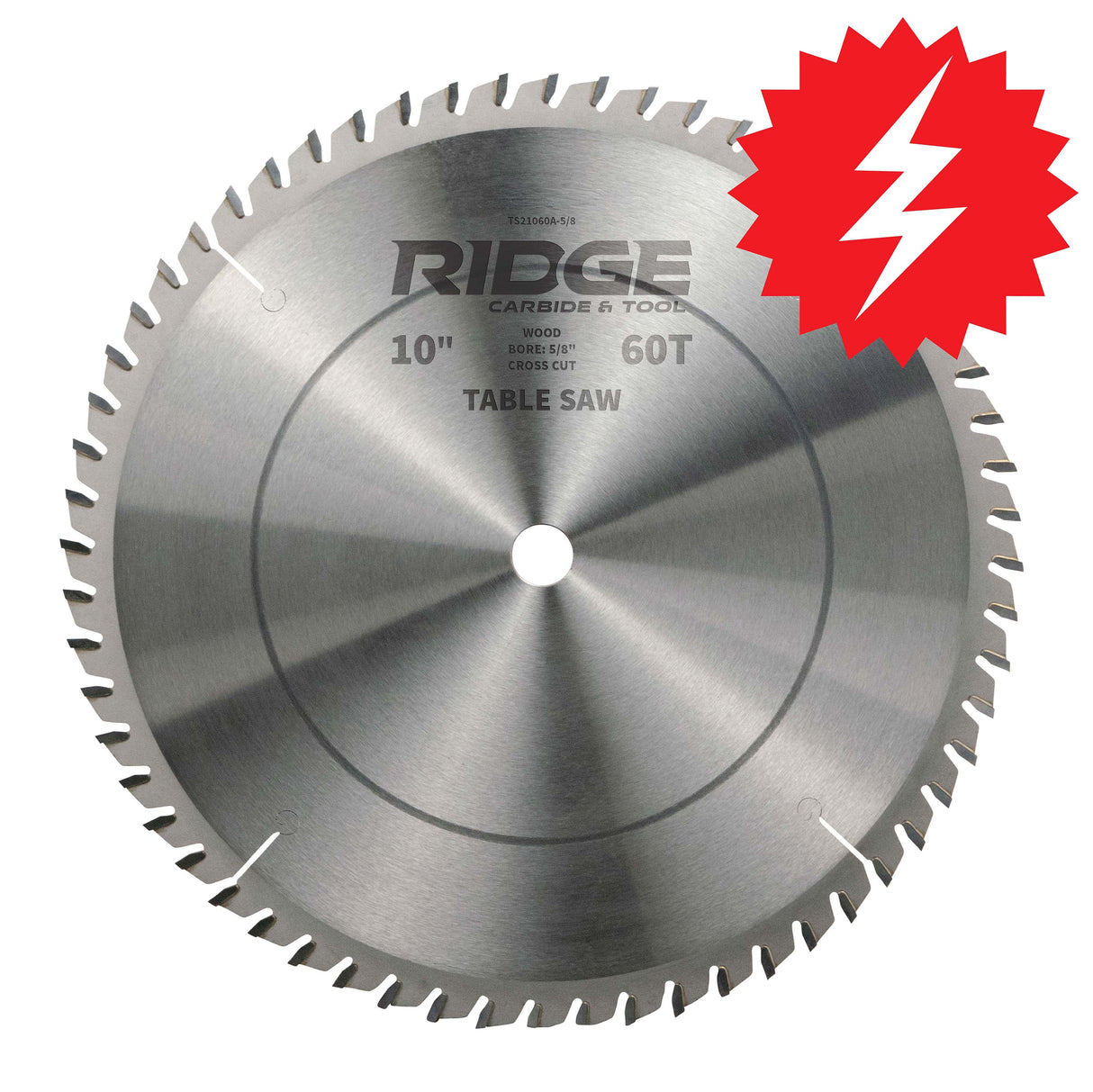 10" X 60T Rip and Cross Cutting Table Saw Blade for Wood (TS2000-ATB)