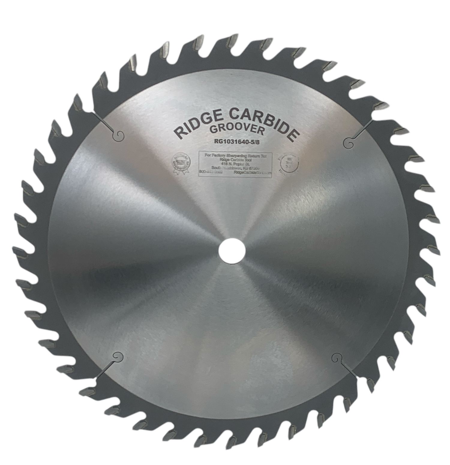 10" x 3/16" Kerf x 40T STR x+20 Hook x .094" Plate Groover