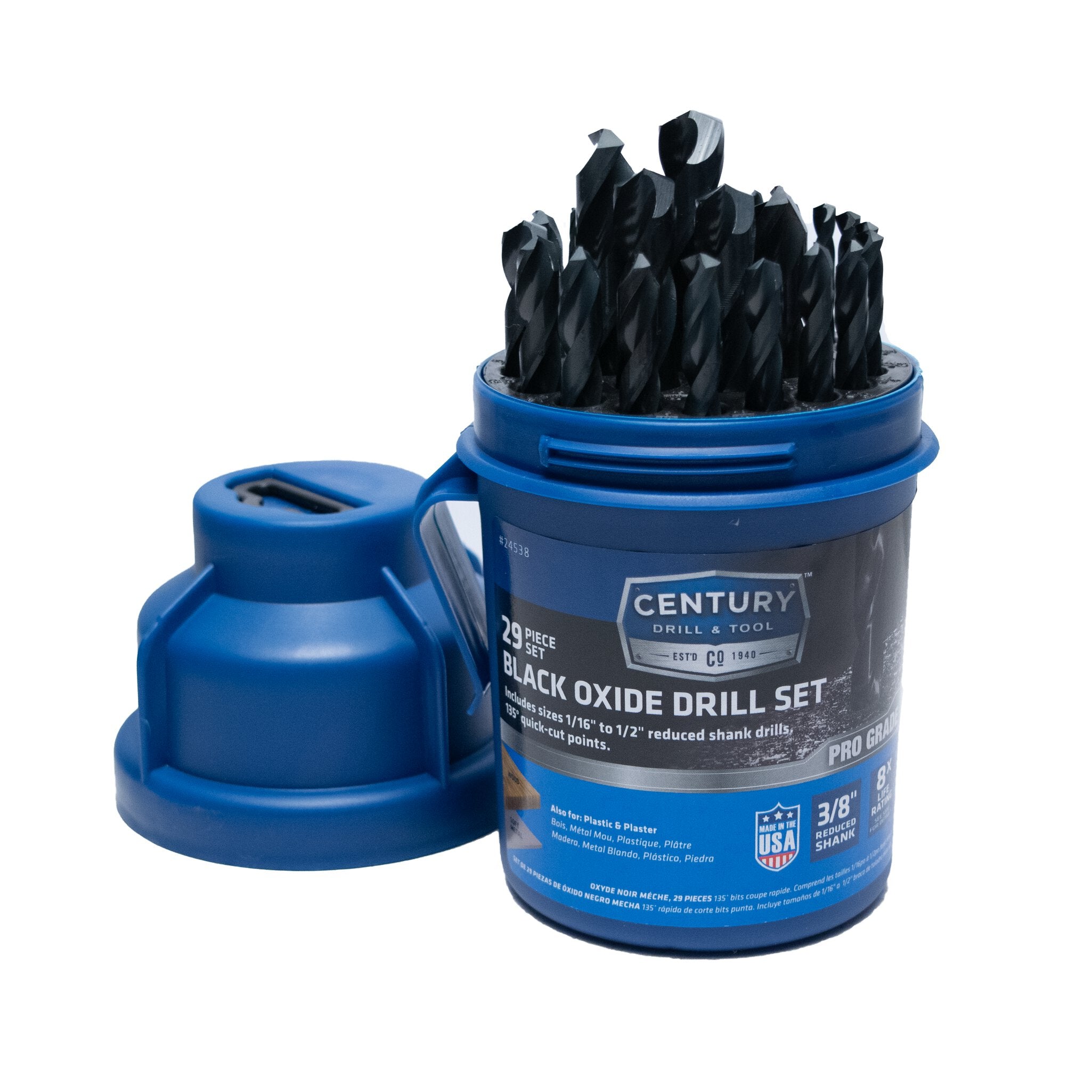 29-Piece Black Oxide Drill Bit Set | Pro Grade HSS for Metal