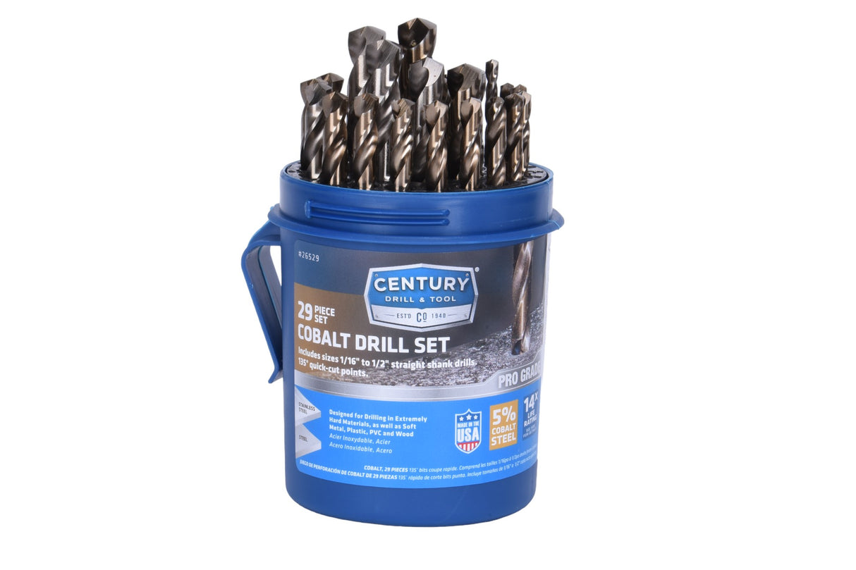 29 Piece Pro Grade Cobalt Drill Bit Set