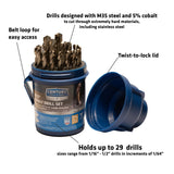 29 Piece Pro Grade Cobalt Drill Bit Set