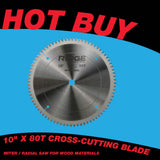 10" X 80T Cross-Cutting Miter / Radial Saw Blade for Wood (RS1000-AR 4+1)