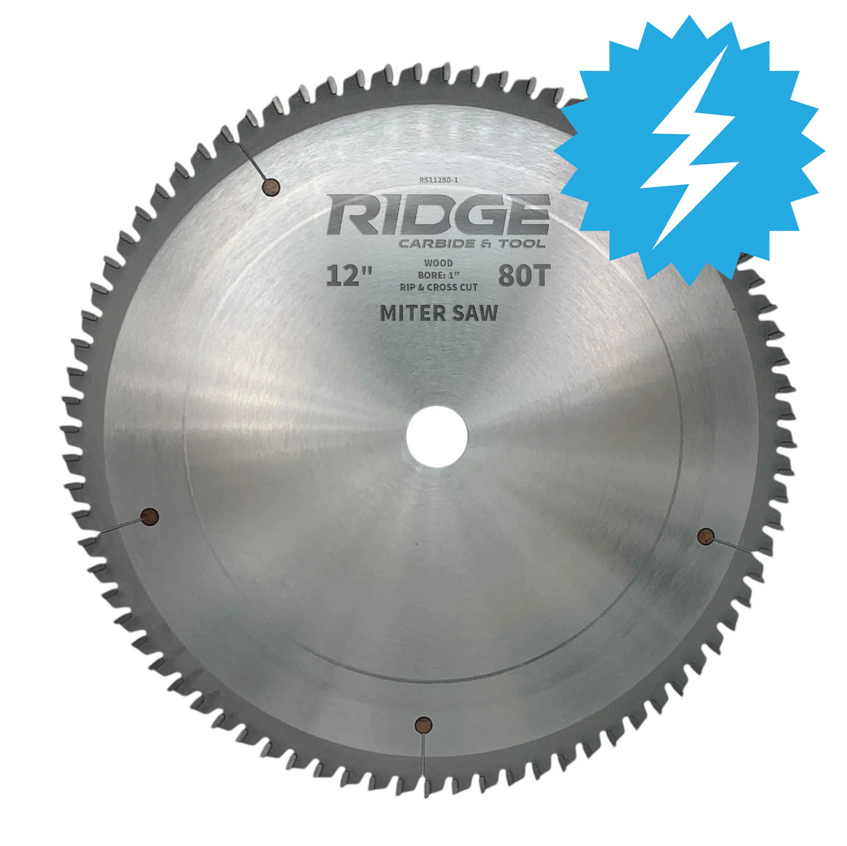 12" X 80T Cross-Cutting Miter / Radial Saw Blade for Wood (RS1000-AR 4+1)