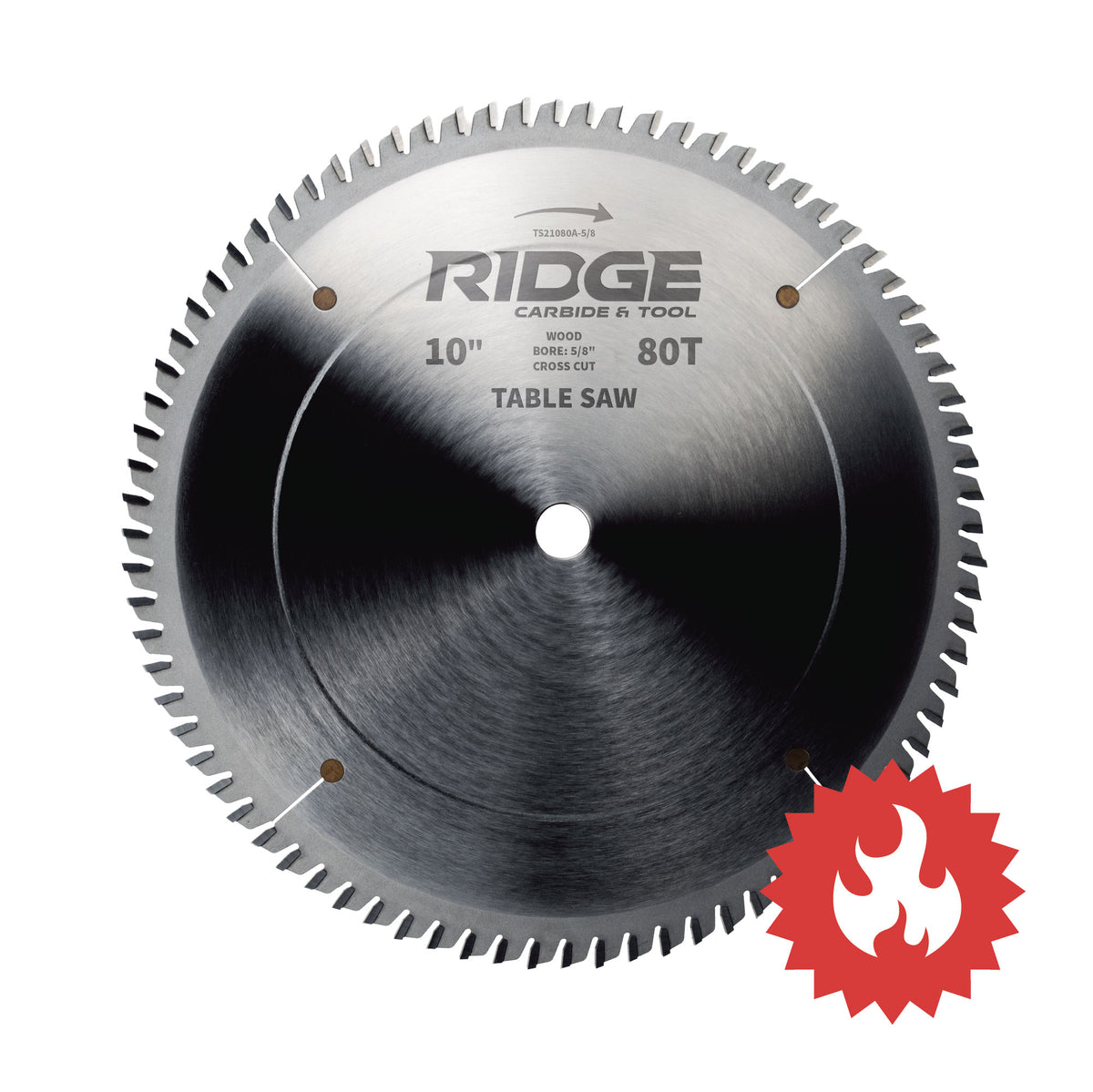 10" X 80T Rip and Cross Cutting Table Saw Blade for Wood (TS2000-ATB)